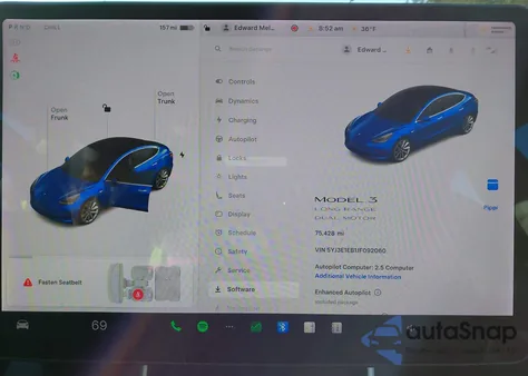 2018 Tesla Model 3 Long Range/Performance z USA, uszkodzony, nr VIN 5YJ3E1EB1JF092060